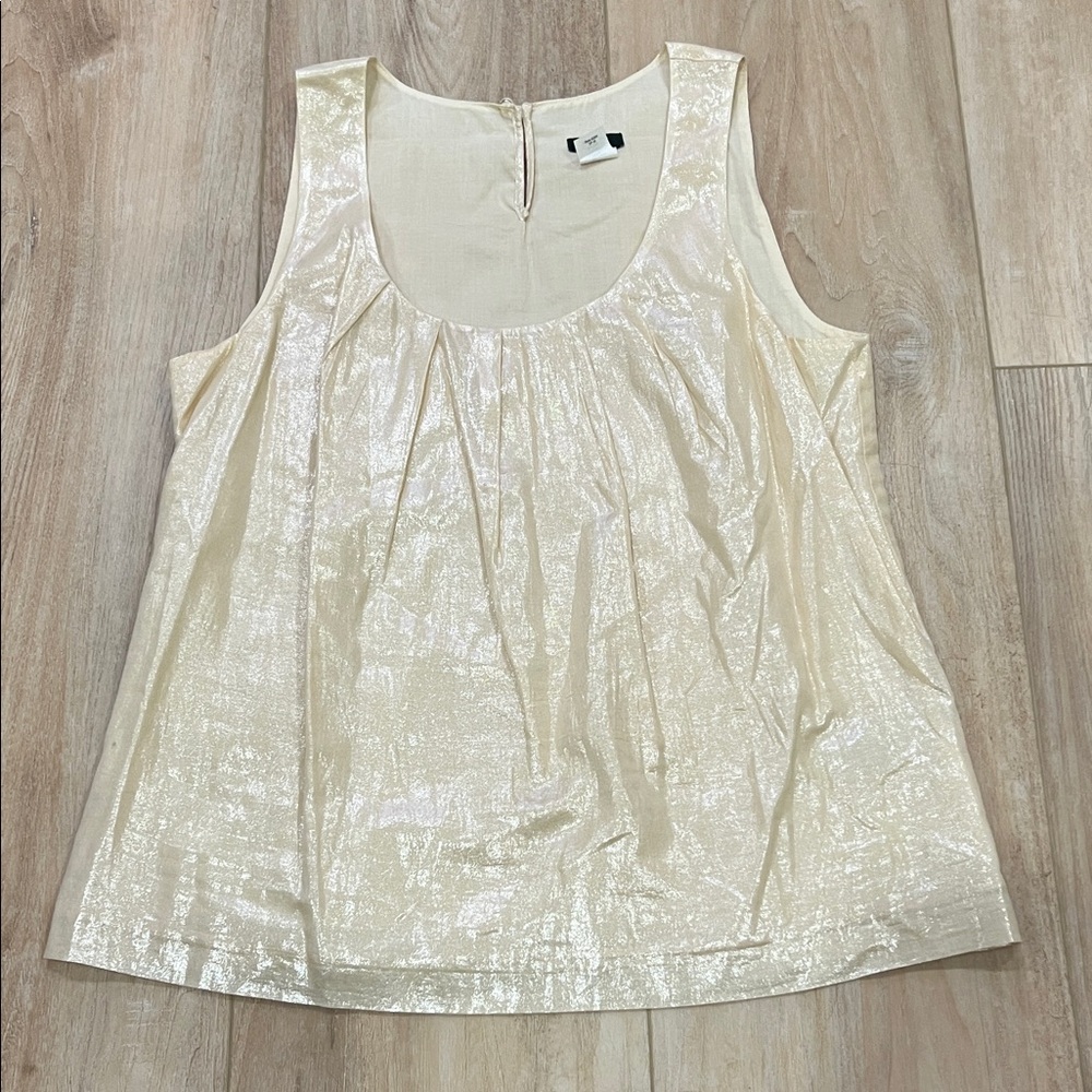 J. Crew Shimmering Cream Sleeveless Blouse